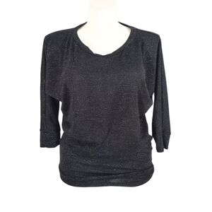 Pink Blush Black Sparkly Maternity Sweater